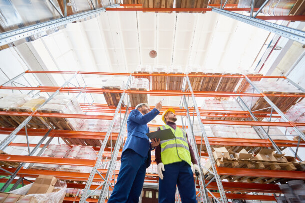 Manager Doing Inventory in Warehouse Manager Doing Inventory in Warehouse